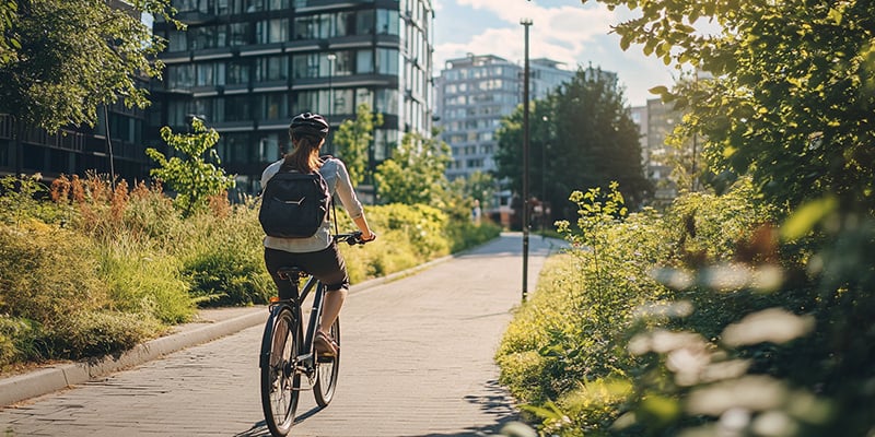 Riding bicycle